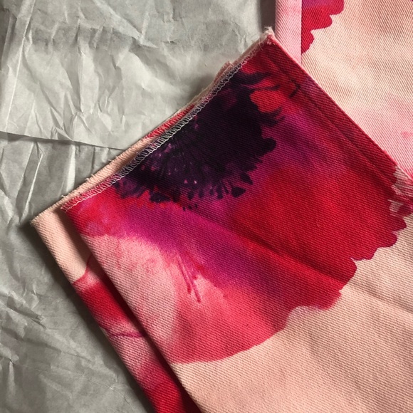 NWT Celine Pink Floral Stretch Denim Trousers 10 - Picture 11 of 15